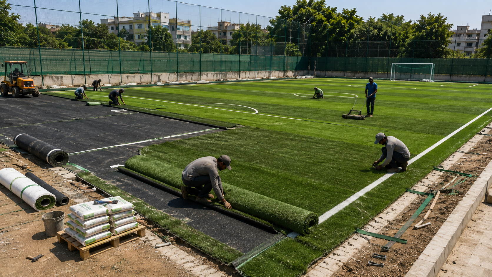 Football Turf Construction